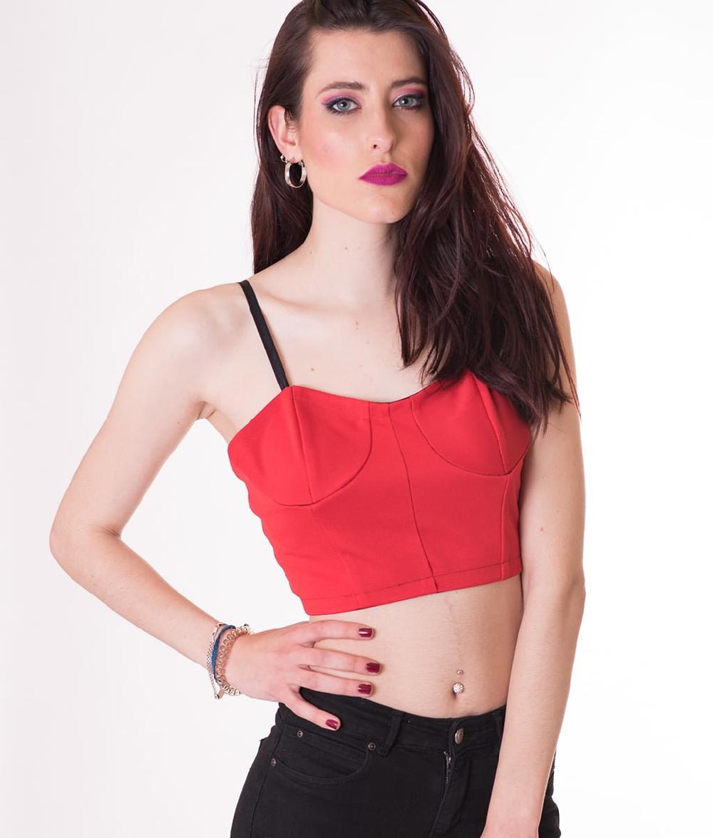 susana escribano Top crop rojo. Top de cuerpo Promoción trimestral