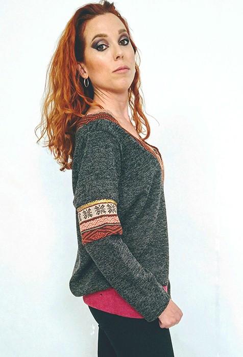 susana escribano Jersey de punto cuello pico Superdescuento