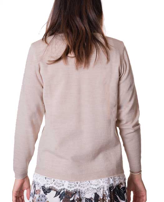 susana escribano Cardigan de punto delgado. Color camel Ahorra y exporta
