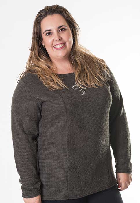 susana escribano Jersey lana de mujer. Logo strass SE Precios de Black Friday