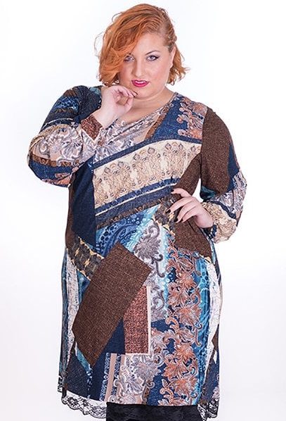 susana escribano Vestido de tonos marrones En oferta