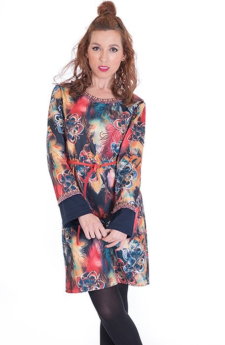susana escribano Vestido estampado. De linea A Libre de impuestos