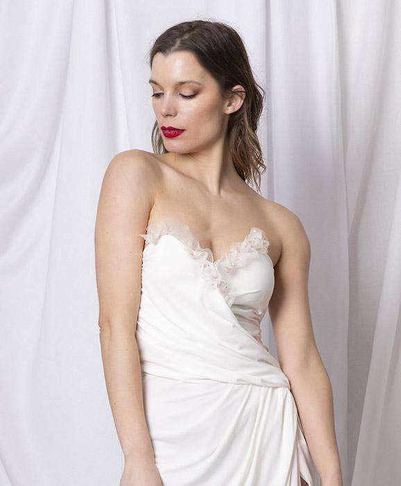 susana escribano Vestidos de novia palabra de honor sencillo En oferta