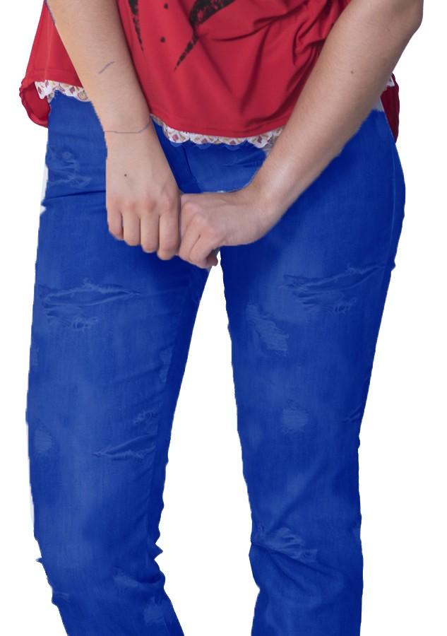 susana escribano Pantalon turquesa. Pantalones elasticos Solo hoy
