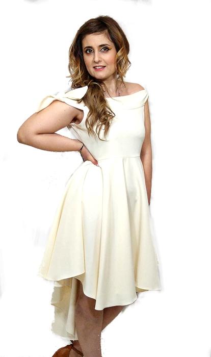 susana escribano Vestido con vuelo para bodas Ofertas especiales
