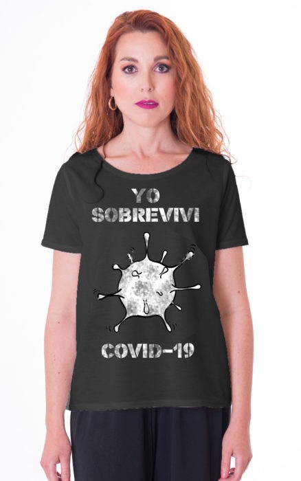 susana escribano Camiseta covid-19. Manga corta negra Gran oferta