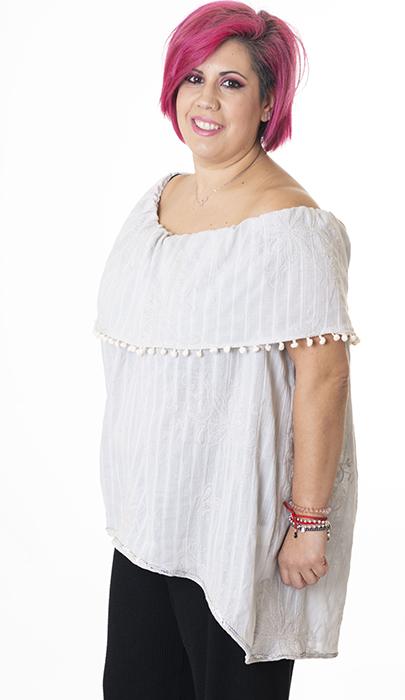 susana escribano Blusa escote barco color perla Los más vendidos