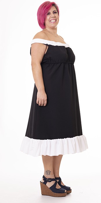 susana escribano Vestido palabra de honor. Negro Tienda