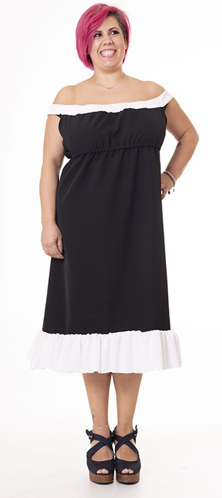 susana escribano Vestido palabra de honor. Negro Tienda