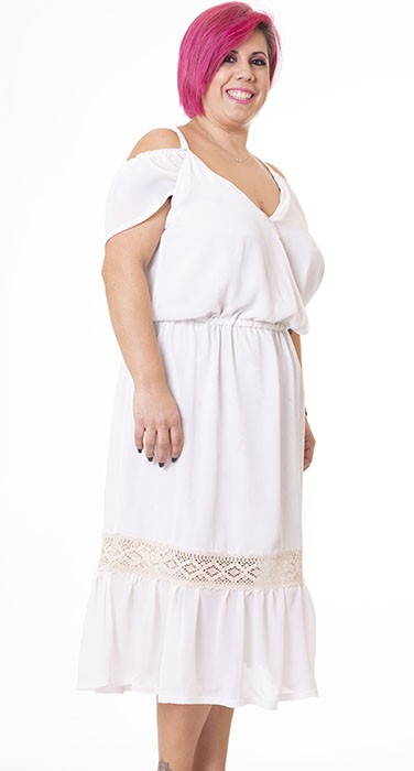 susana escribano Vestido blanco bambula. Reversible Mejor oferta