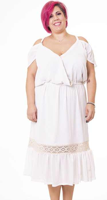 susana escribano Vestido blanco bambula. Reversible Mejor oferta