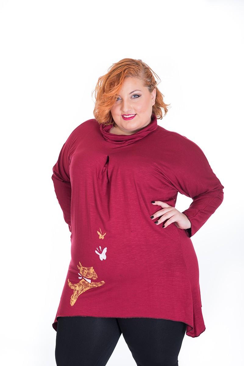 susana escribano Camisetas de cuello alto en color granate mujer ÚLTIMAS EDICIONES
