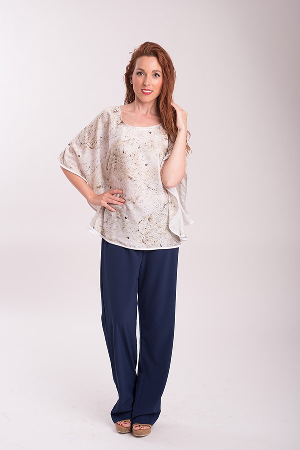 susana escribano Blusa de tisu-raso tipo alas Superdescuento