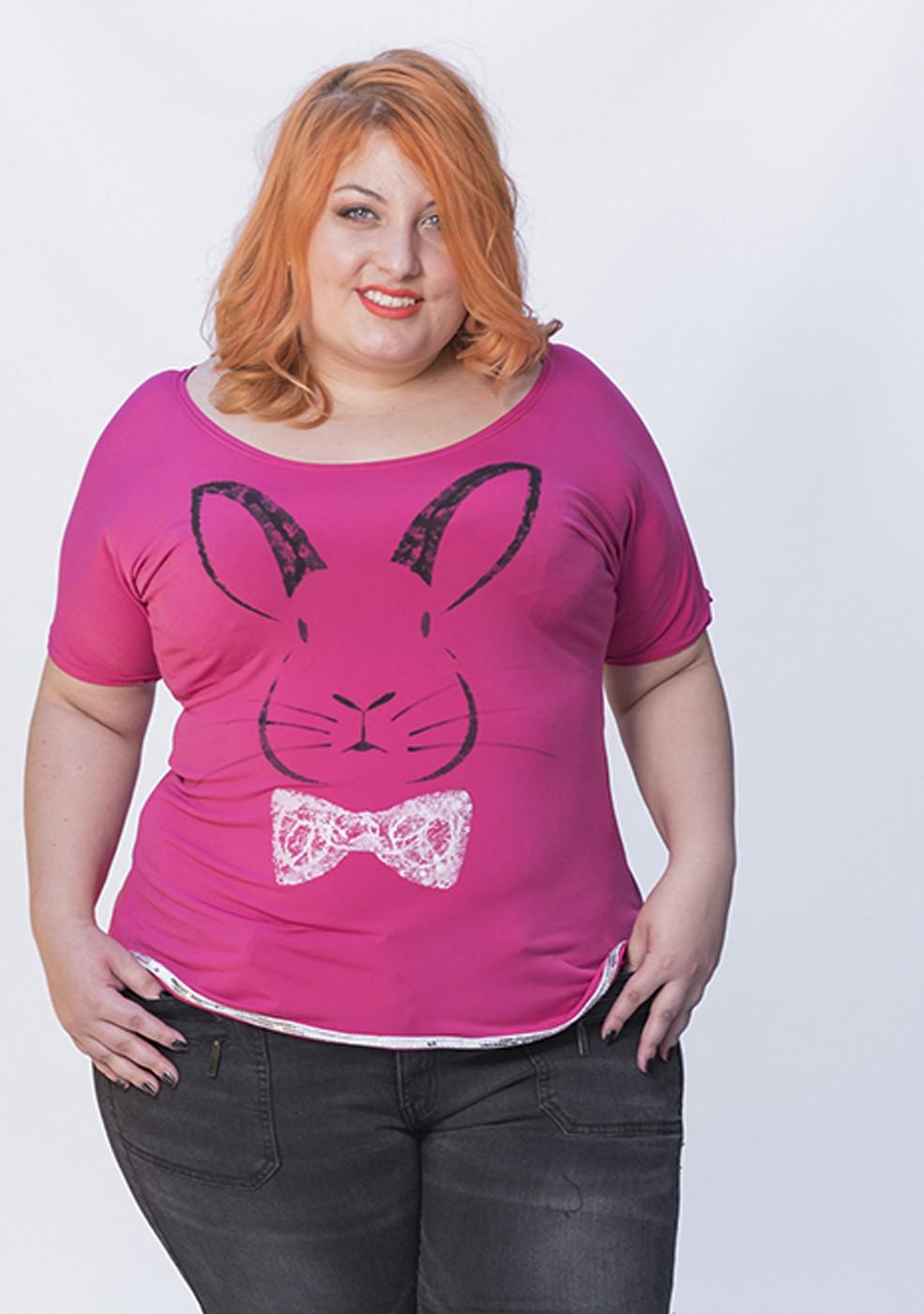 susana escribano Camiseta pintada. Dibujo de conejo Tienda de fábrica