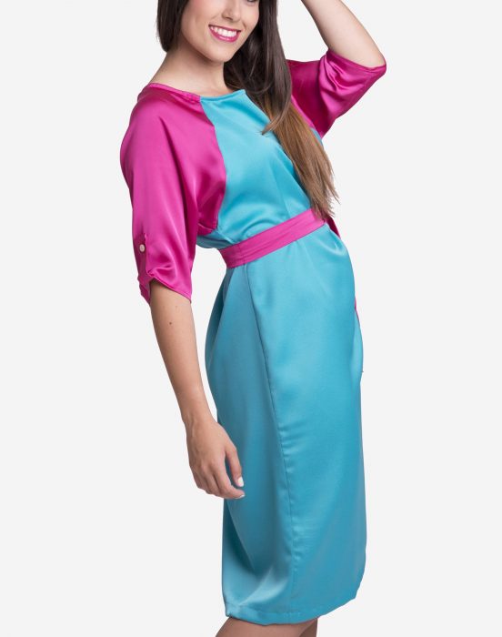 susana escribano Vestido de manga ranglan en seda En oferta