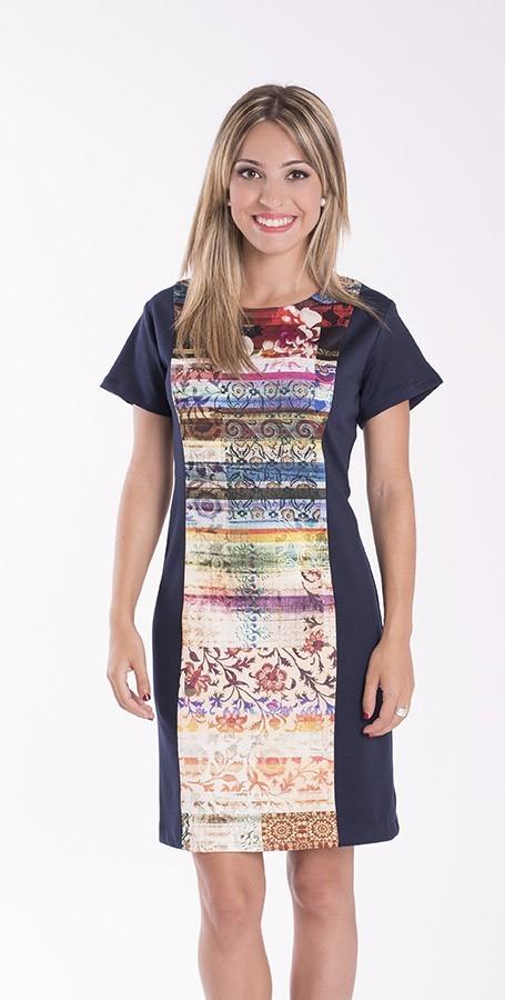susana escribano Vestido de manga corta y colorido Ofertas especiales