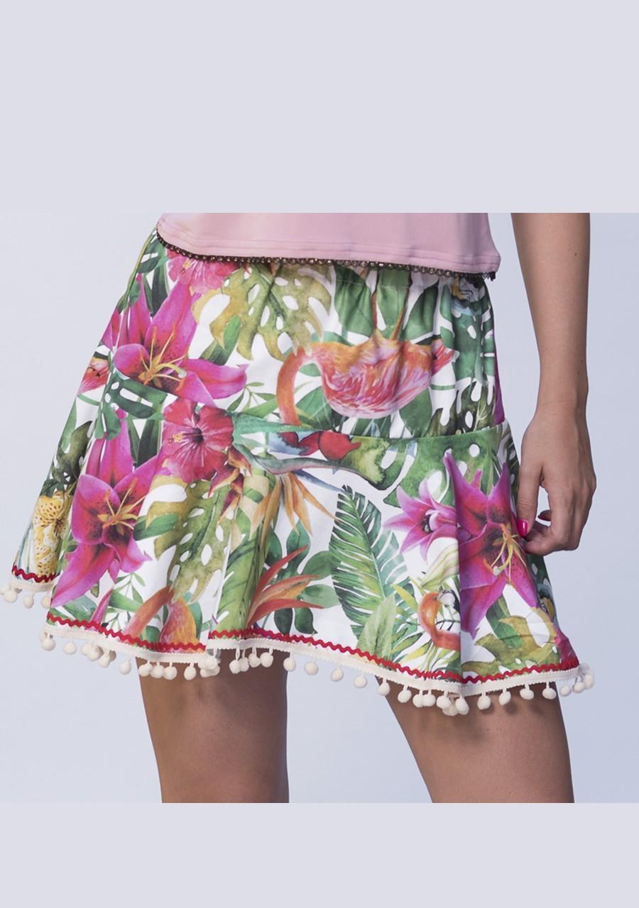 susana escribano Falda. Estampado de loros