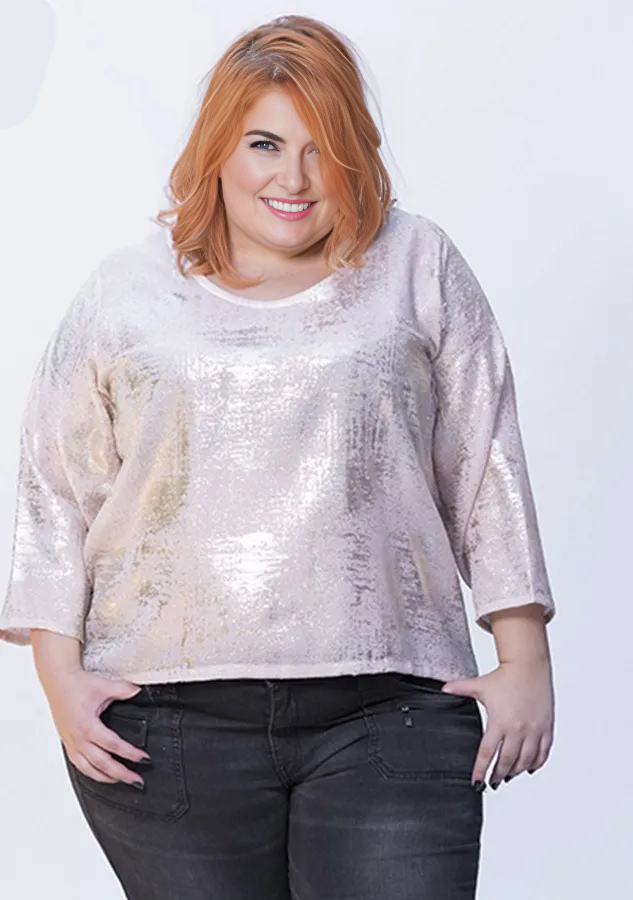 susana escribano Jersey Talla grande. Color dorado
