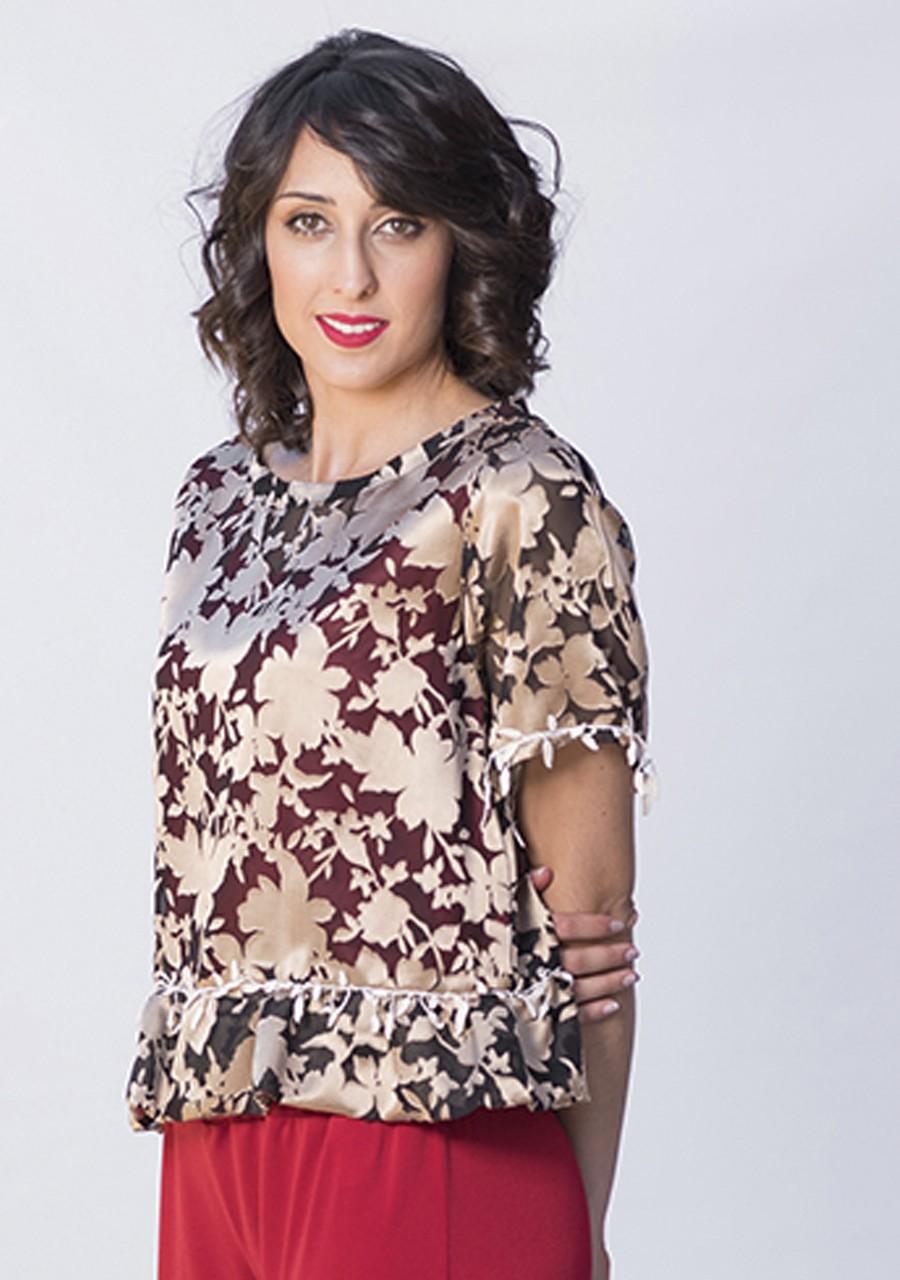 susana escribano Blusa de volante. Tonos dorados Los más vendidos