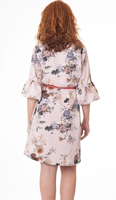 susana escribano Vestido de raso con estampado floral Liquidación