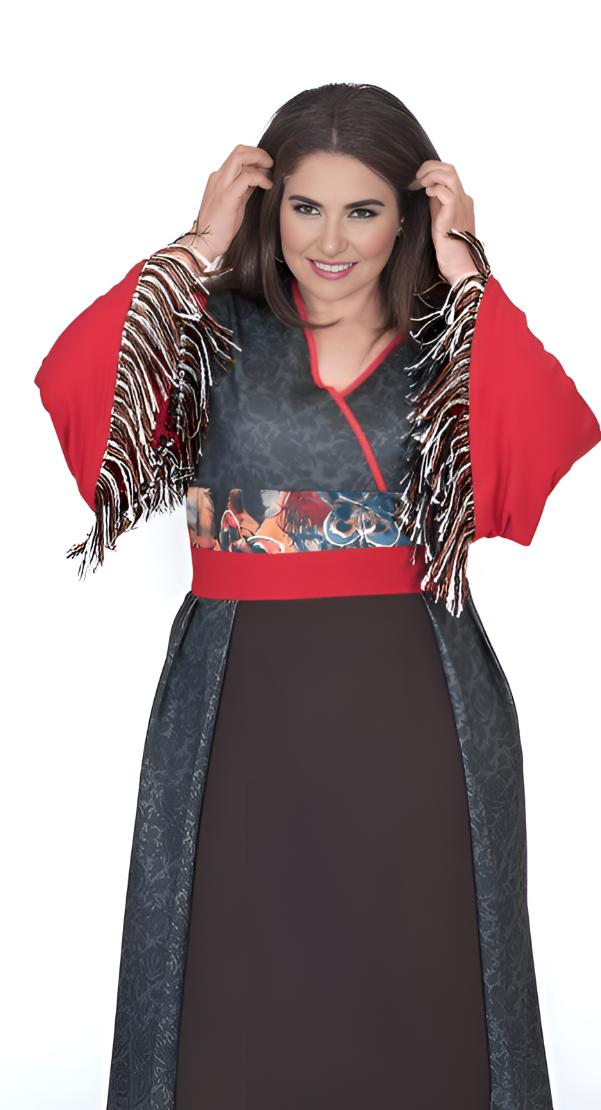 susana escribano Vestido estilo oriental. Escote V