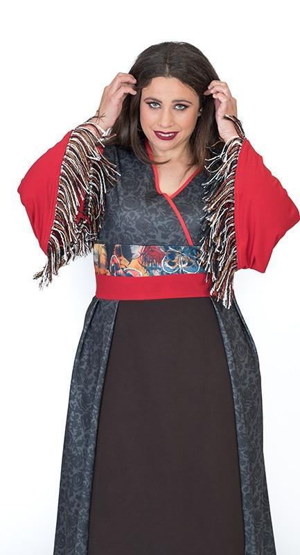 susana escribano Vestido estilo oriental. Escote V Mejor oferta