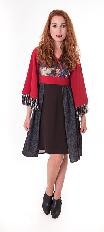 susana escribano Vestido estilo oriental. Escote V Mejor oferta
