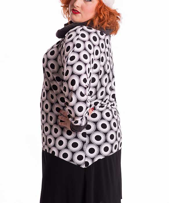 susana escribano Vestido circulos color blanco y negro Envío gratis