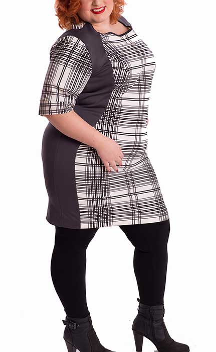 susana escribano Vestido tejido neopreno cuadro COMPRAR AHORA