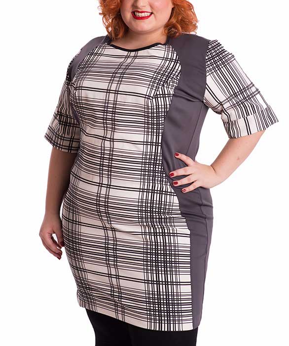 susana escribano Vestido tejido neopreno cuadro COMPRAR AHORA