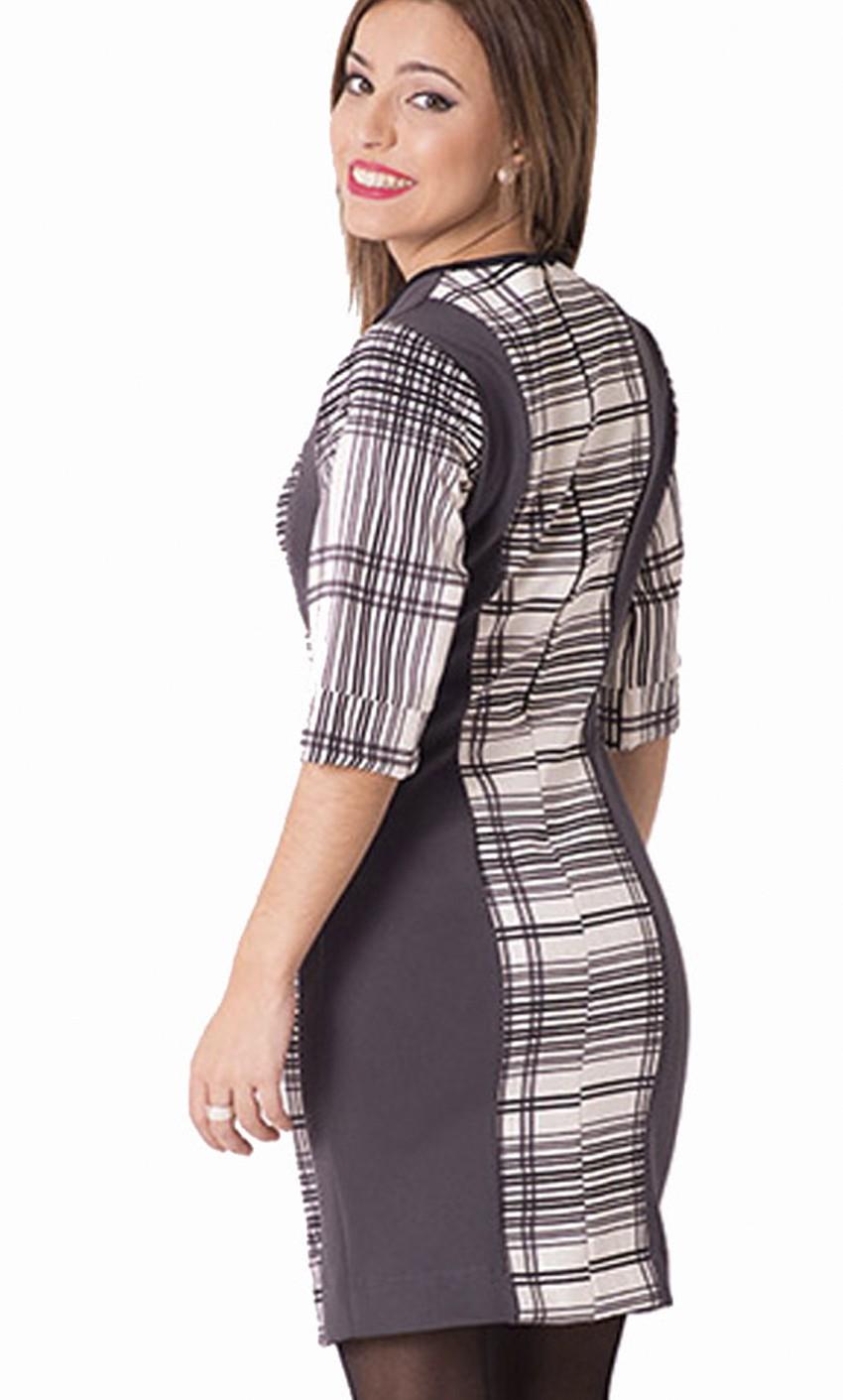 susana escribano Vestido tejido neopreno cuadro COMPRAR AHORA