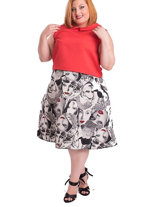 susana escribano Falda de talla grande. Estampado de besos Últimos 2 días