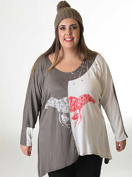susana escribano Camiseta arlequin. Manga larga de mujer Promoción por tiempo limitado