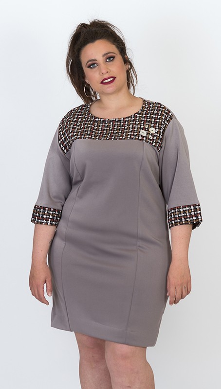 susana escribano Vestido punto neopreno marron Precios de Black Friday