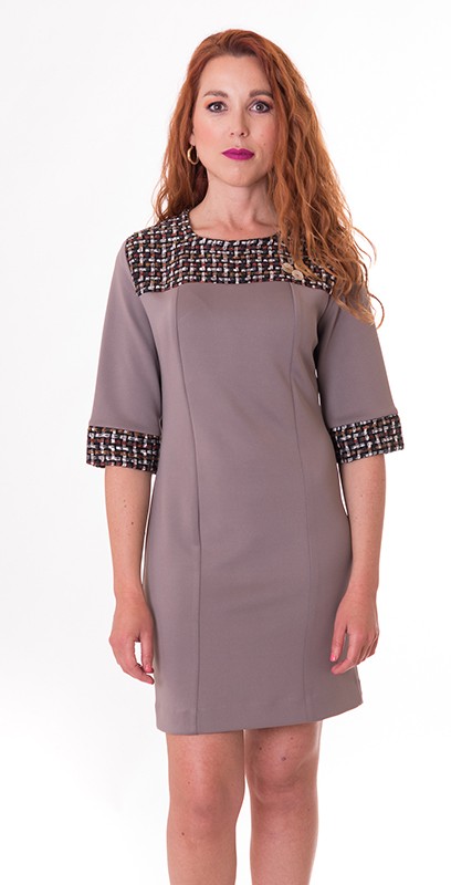 susana escribano Vestido punto neopreno marron Precios de Black Friday