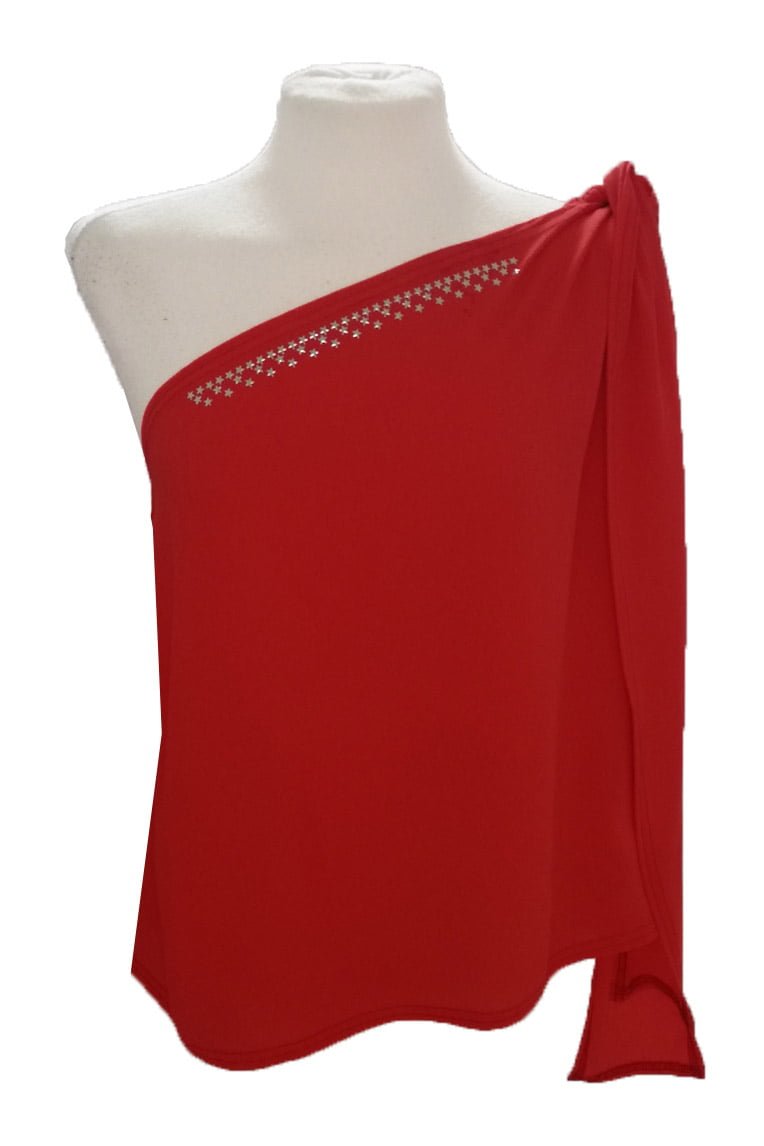 susana escribano Blusa naranja con lazada. Crep verano Ahorra y exporta