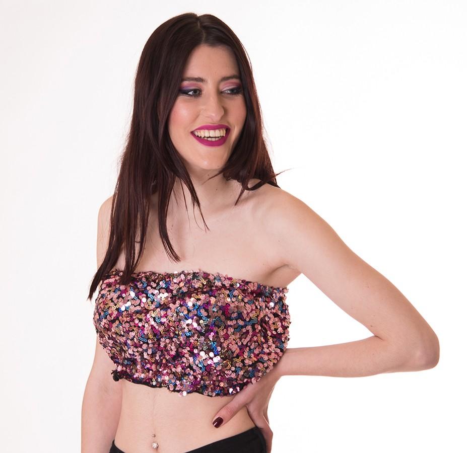 susana escribano Top de lentejuelas. Tonos rosas Precios de Black Friday