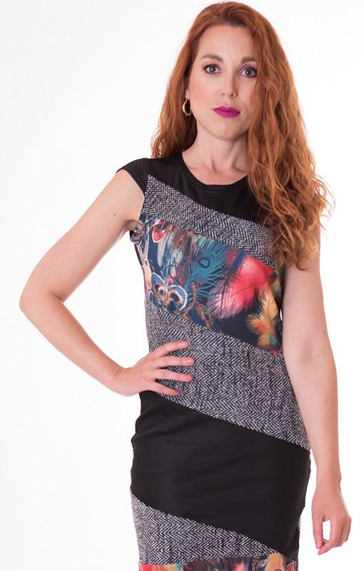 susana escribano Vestido ajustado a trozos Descuento por venta flash
