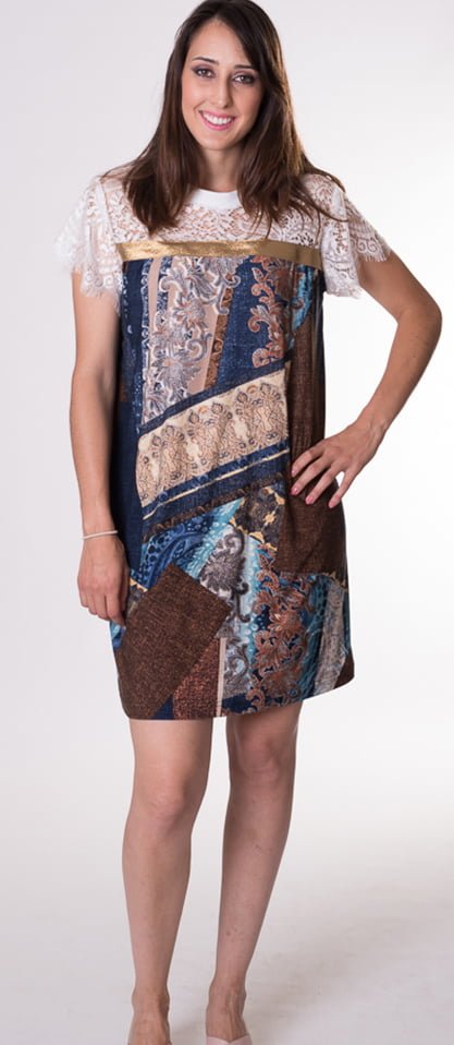 susana escribano Vestido con canesu en blonda Ofertas de temporada