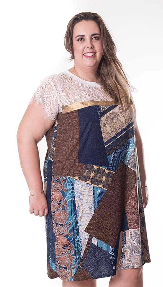susana escribano Vestido con canesu en blonda Ofertas de temporada