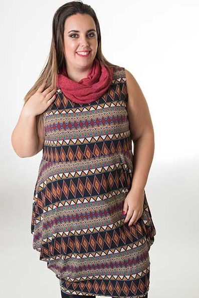 susana escribano Vestido chic. Estampado geometrico de rombos Grandes ahorros