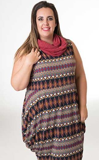susana escribano Vestido chic. Estampado geometrico de rombos Grandes ahorros