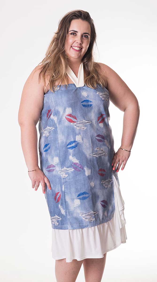 susana escribano Vestido tejano de palabra de honor Mejor oferta