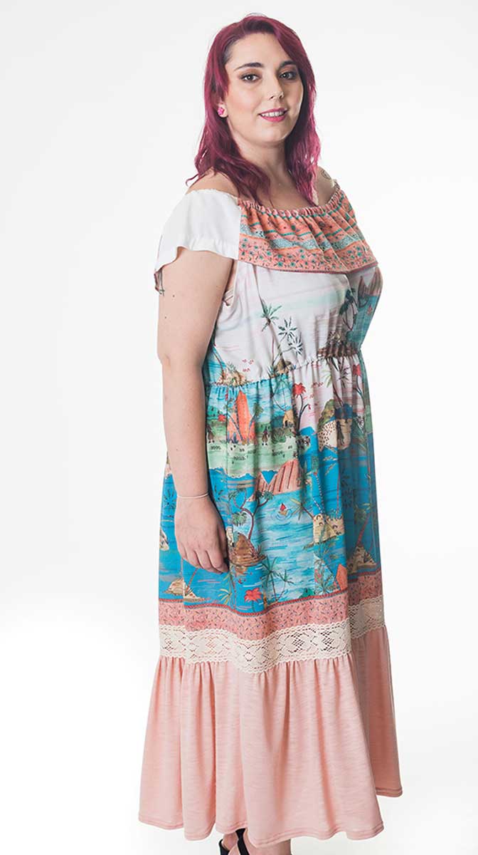 susana escribano Vestido de bambula vestido midi Solo hoy