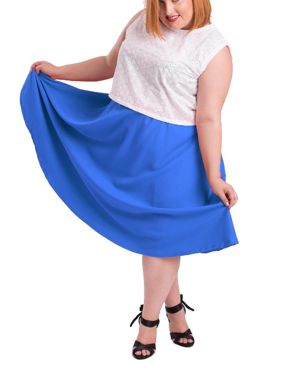 susana escribano Falda de vuelo en color azul. Acampanado Superdescuento