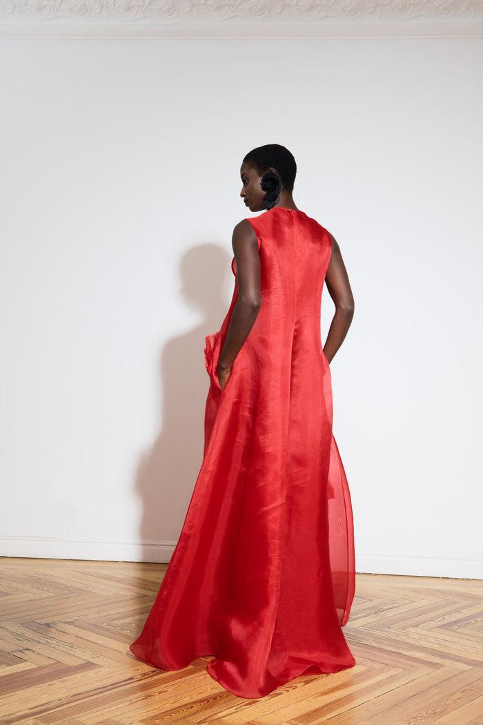 ﻿the 2nd skin co. Vestido largo de organza con aplicaciones florales Rebajas online