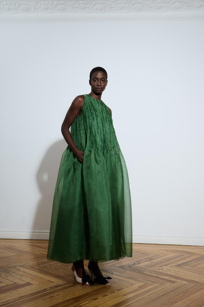 the 2nd skin co. Vestido midi de organza con cristales Últimos 3 días