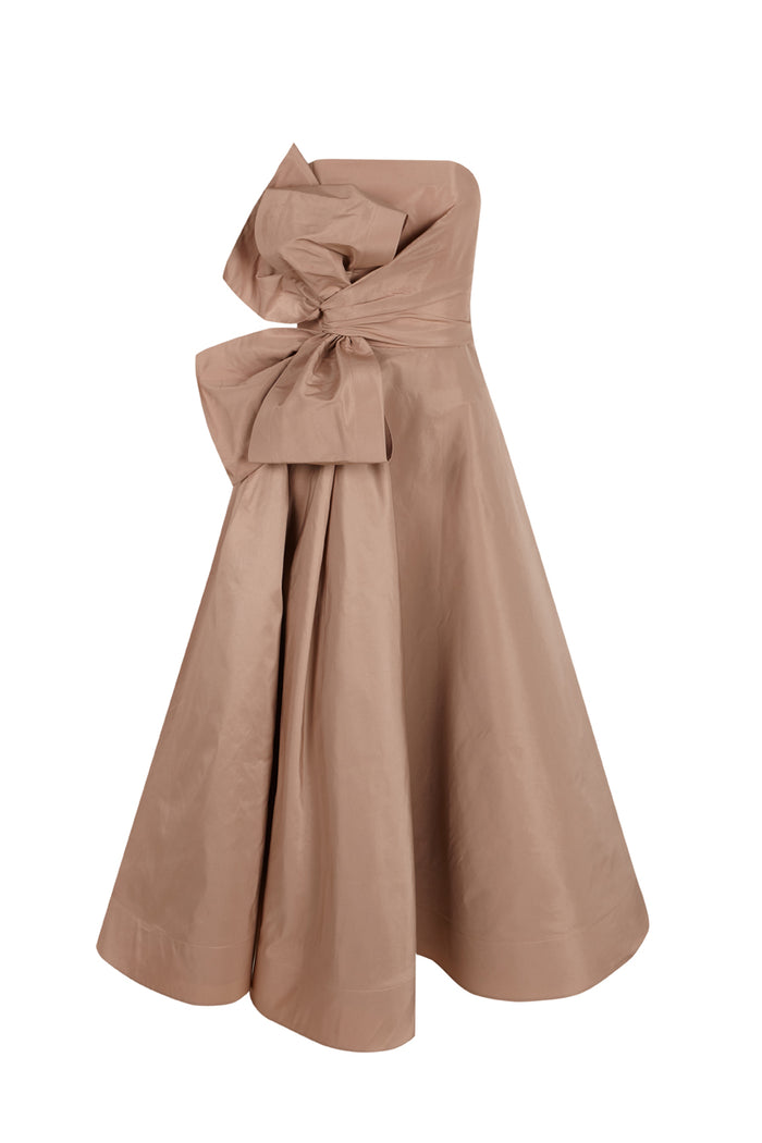 the 2nd skin co. Vestido midi palabra de honor con lazo Promoción trimestral