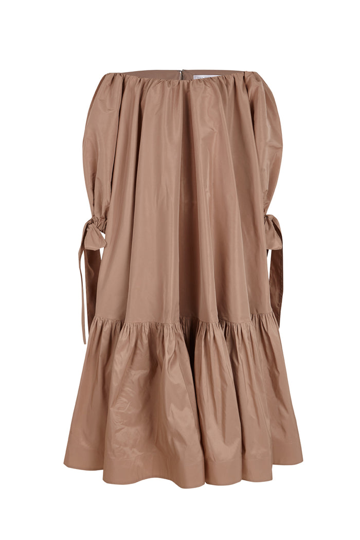 the 2nd skin co. Vestido midi de escote barco y mangas abullonadas Envío internacional gratuito