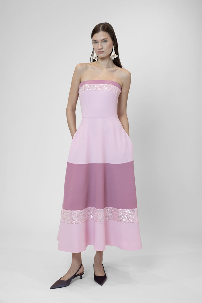 the 2nd skin co. Vestido midi strapless con lentejuelas Rebajas